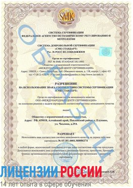 Образец разрешение Беслан Сертификат ISO 22000